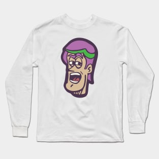 Purple hair cartoon head Long Sleeve T-Shirt